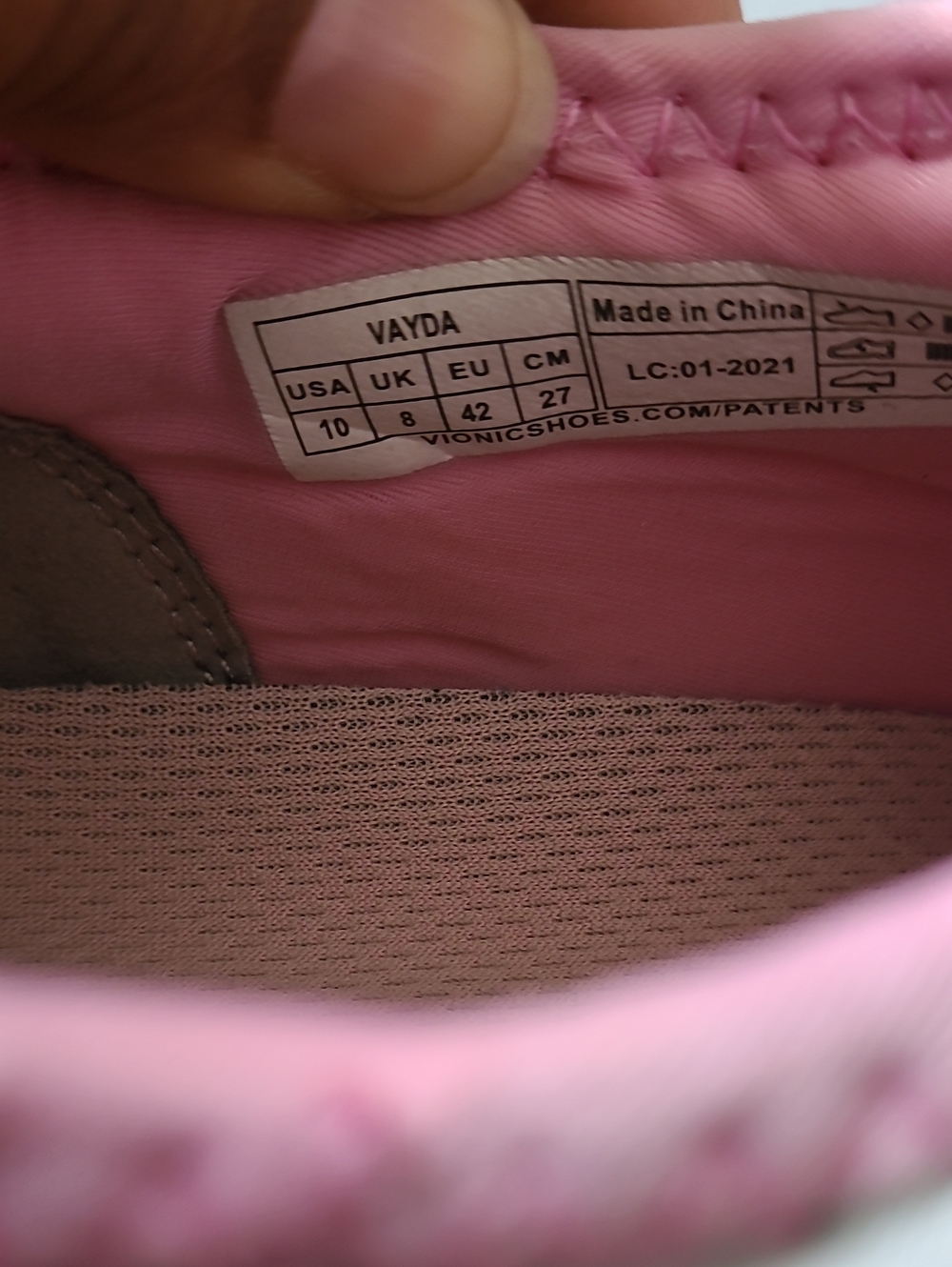Vionic Slip-On Athletic Sneakers in Pink, Gray & Cream Size 10 - Picture 6 of 13